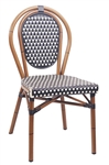 Black Ivory Weave Rattan Aluminum Chair
