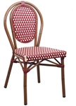 Rattan Aluminum Red Ivory Bistro Chair