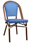 Parisian Rattan Aluminum Blue Ivory Chair