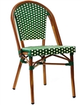 Parisian Rattan Aluminum Green Ivory Chair