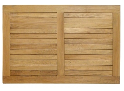 Plantation Grown Teak Solid Wood Slat Tabletops for Commercial Use