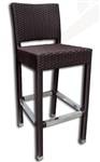 Wicker Weave Bar Stool  with Aluminum Foot Rest