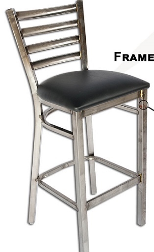 Clear Coat Distressed Ladder Back Industrial Bar Stool