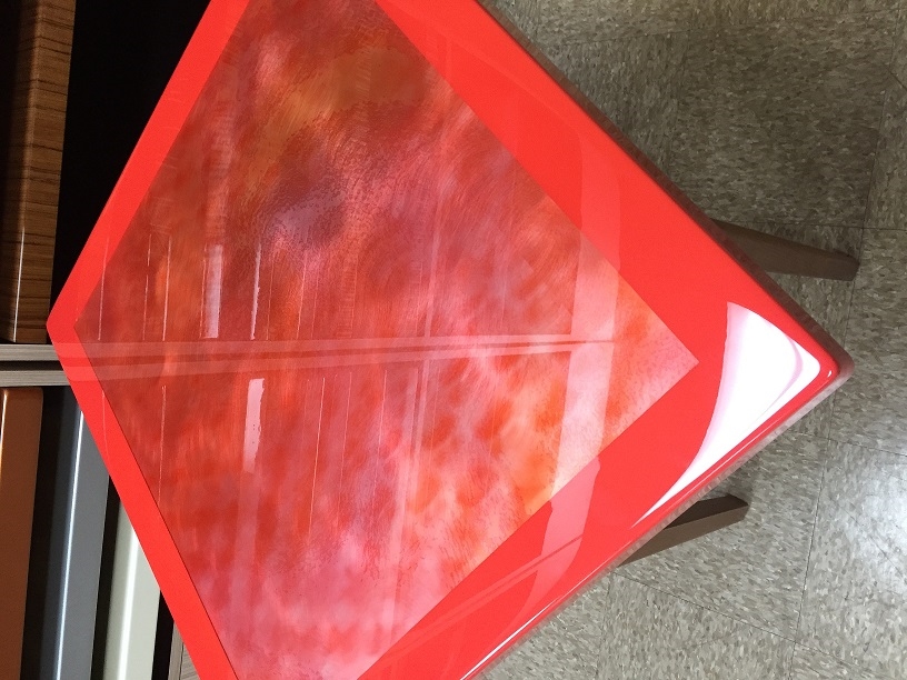 Epoxy Resin Custom Tabletops: Metallic Red