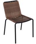 Outdoor Stacking Safari Brown Wicker Dining Chair