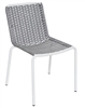 Outdoor Stacking Grey/White Wicker Dining Chair