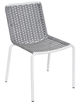 Outdoor Stacking Grey/White Wicker Dining Chair