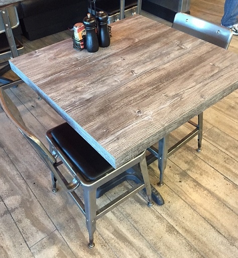 Rustic Weathered Restaurant Tabletops. 2" Thick High Pressure