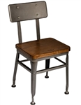 Industrial Metal Chair with Wood Seat