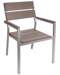 Teak Slat Soft Grey ARM Chair: