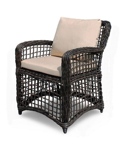 66 - Kensington All Weather Espresso Weave Cushioned Arm Chair