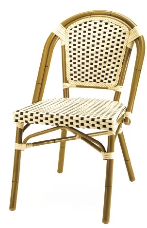 Parisian Bamboo Bistro Side Chair:  Creme/Choc. Weave