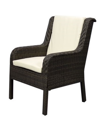 66 - Tahiti All Weather Espresso Weave Cushioned Arm Chair