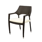 Outdoor Wicker Seating Espresso Arm Chair