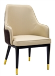 Upholstered  Arm Chair with Vinyl CrÃ¨me' Seat