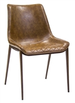 Wood Grain Metal Chair  w/Brown Cushion