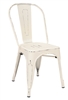 Distressed Antique White Industrial Steel Chair