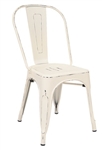 Distressed Antique White Industrial Steel Chair