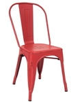 Distressed Antique Red Industrial Steel Chair