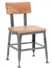 Industrial Metal Restaurant Chair with Wood Seat