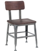 Industrial Wood Back Gun Metal Restaurant Chair