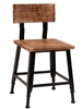 Industrial Pine Wood Chair w/ Black Metal Frame