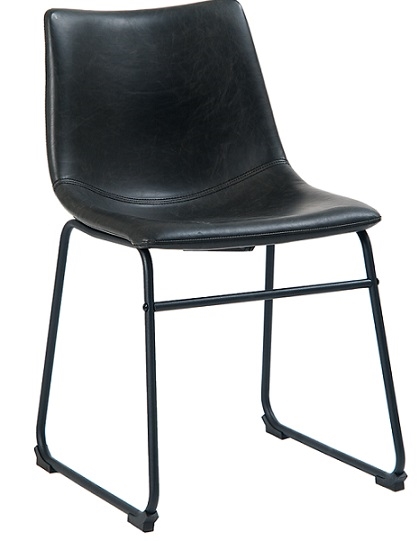 Industrial Black Metal Upholstered Chairs, Black Vinyl Dining Chairs Au