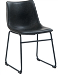Black Metal Dining Industrial Chair Brown Cushion