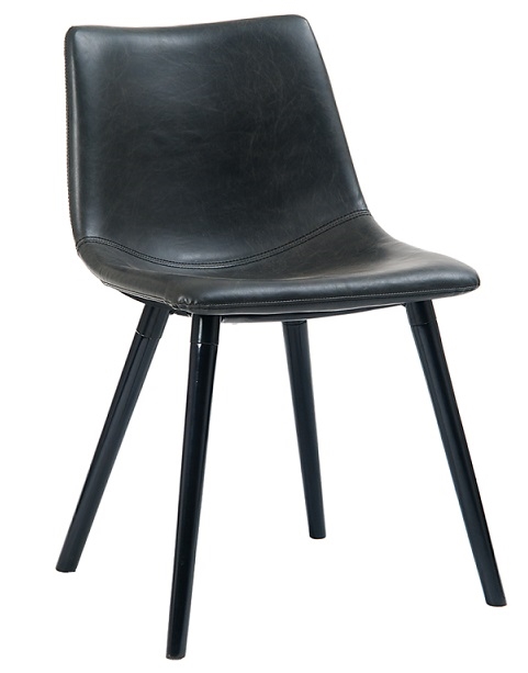 Modern Black Metal Upholstered Industrial Chair