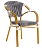 Black /Ivory Rattan Aluminum Arm Chair