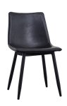 Modern Black Metal Upholstered Industrial Chair