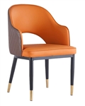 Vintage Upholstered Orange Metal Arm Chair