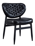 Midnight:  Black Metal Tuft Upholstered Dining Chair