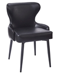 Upholstered Black Metal Dining Chair