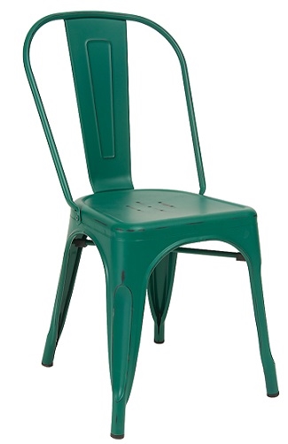 Industrial  Antique Green Metal Chair