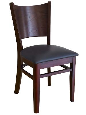 Dining Chair with Wood Grain Curved Back