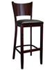 Wood Back Bar Stool with Padded Seat
