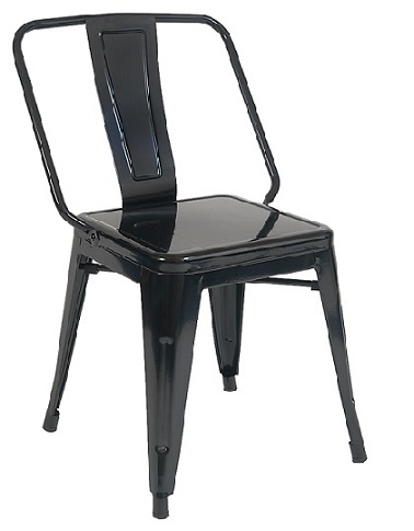 Industrial Steel Dining Chair in Red Clear or Black Finish Coating
