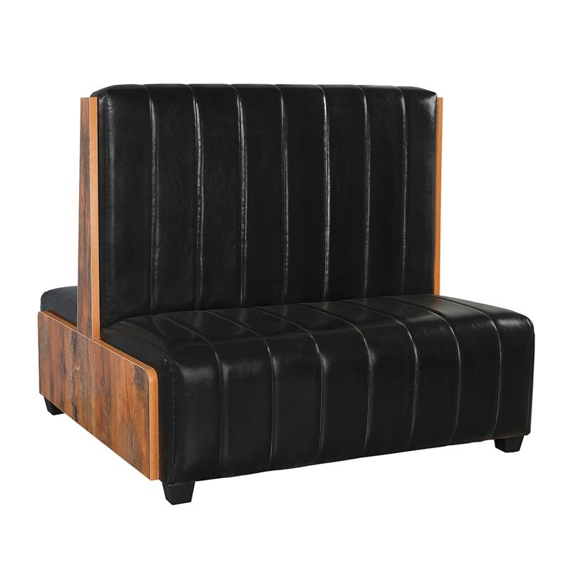 Laminate Black Upholstered 8 Channel Wood Booth