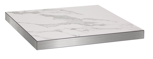 White  Marble Indoor Laminate Silver Metal Edge