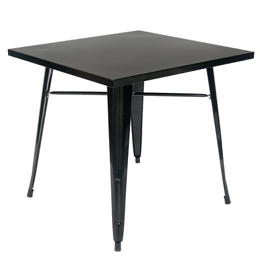 31.5" Square Industrial Style Black Gold Metal Indoor & Outdoor Restaurant Table 