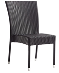 Outdoor Black Wicker Weave Dining Chair