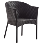 Outdoor Black Wicker Dining Arm Chair