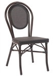 Paris Black Rattan Mesh Aluminum Dining Chair