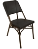 Rattan Black Mesh Weave Bistro Dining Chair with Walnut Frame