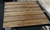 Teak Plank Wood  W/ Metal Edge Tabletop