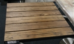 Teak Plank Wood  W/ Metal Edge Tabletop