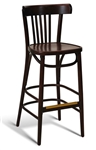 Classic Bent-Wood Bar Stool with Vertical Rails