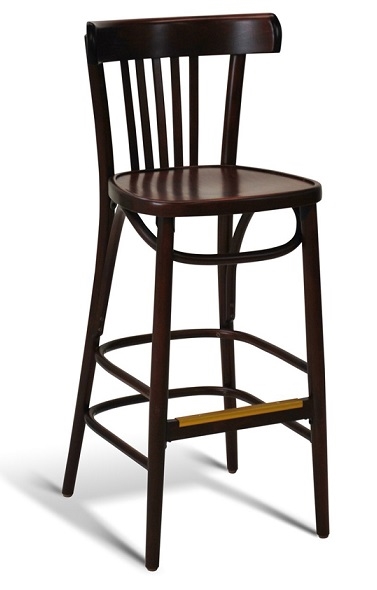 Classic Bent-Wood Bar Stool with Vertical Rails