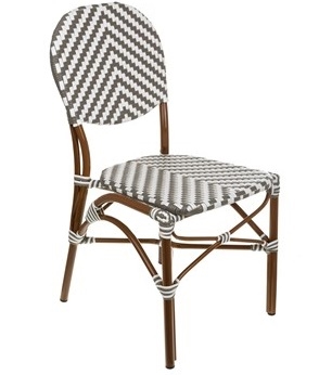 French Cafe Bistro Aluminum Chair- Grey Ivory